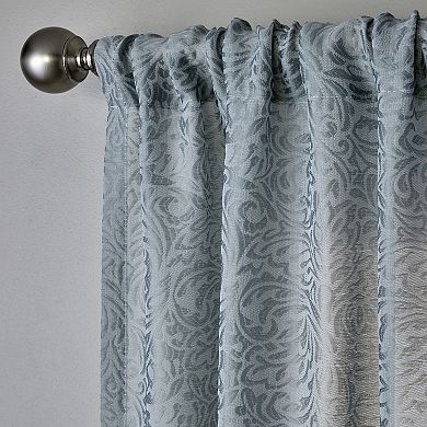 SKL Home Soft Swirl 1-panel Window Curtainin Coal