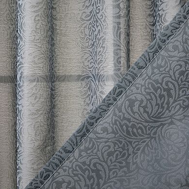 SKL Home Soft Swirl 1-panel Window Curtainin Coal