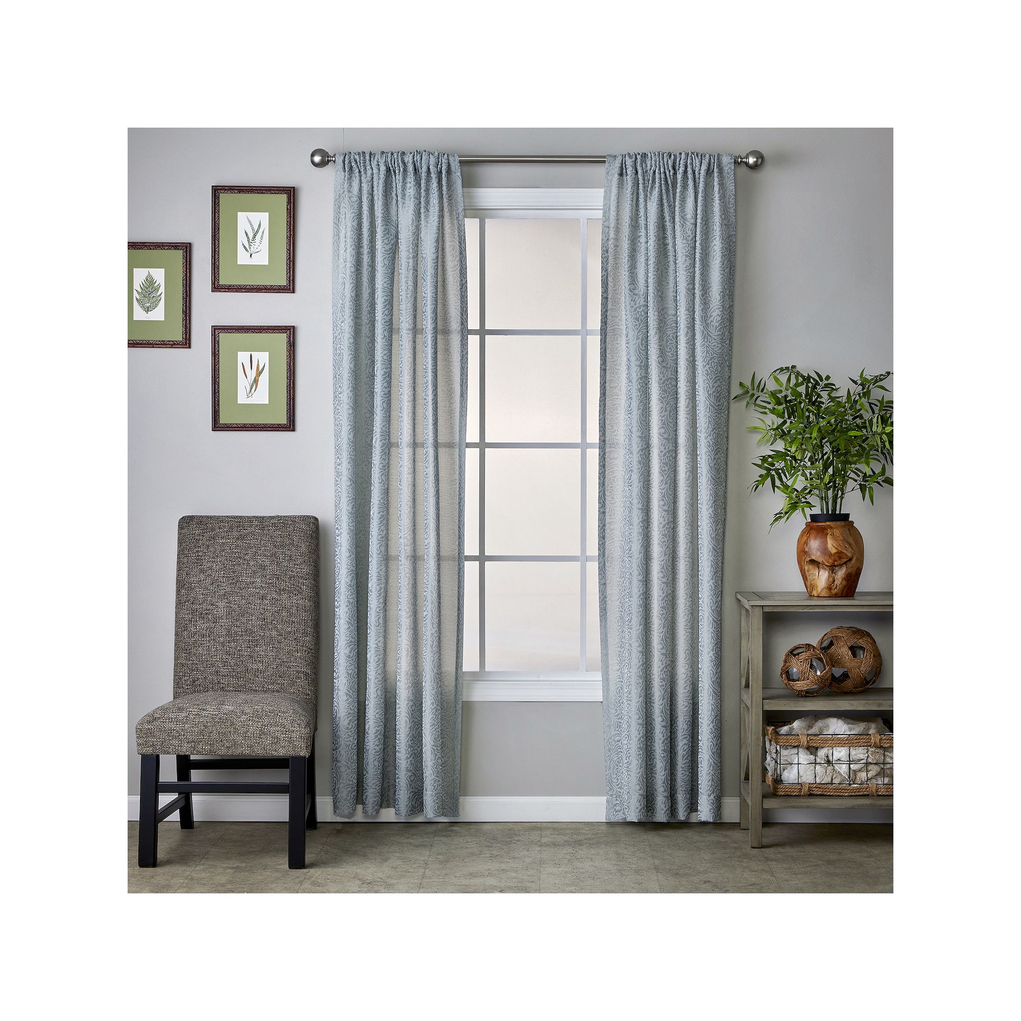 SKL Home Soft Swirl 1-panel Window Curtain, Mineral