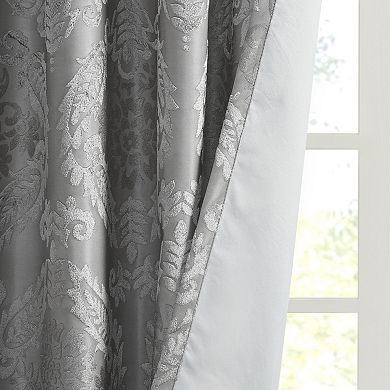 SunSmart Loraine 1-panel total 100% Blackout Knitted Jacquard Paisley Grommet Top Window Curtain