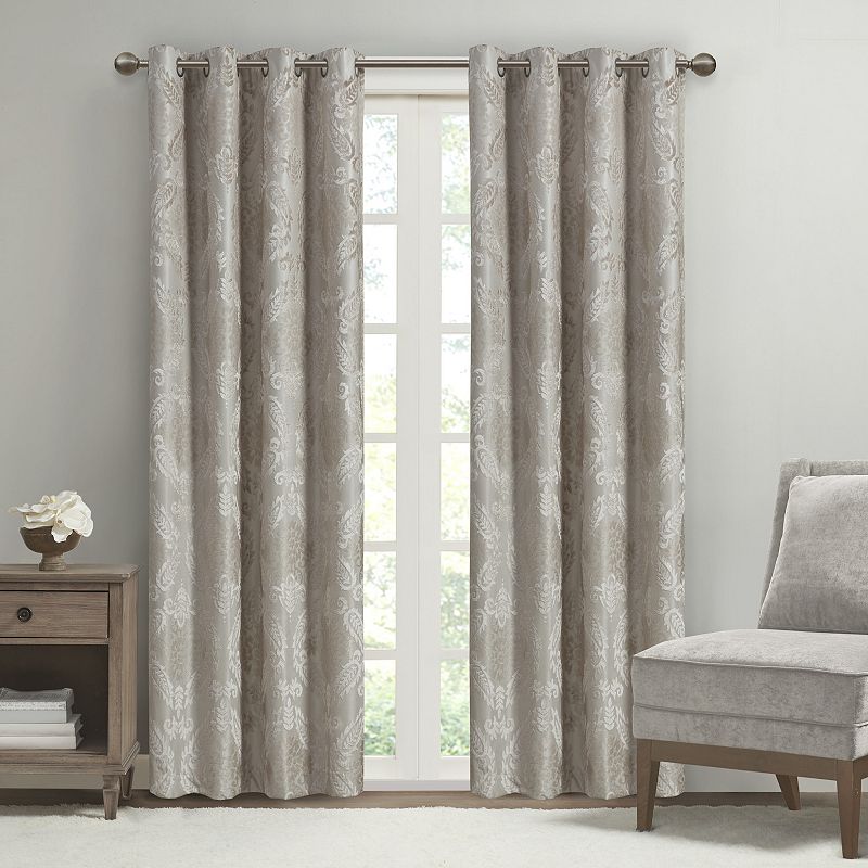 SunSmart Amelia Paisley Grommet Top Total Blackout Window Panel, 84" x 50"