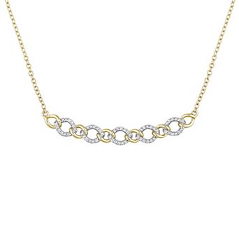 Stella Grace 18k Two-Tone Gold Over Silver 1/5 Carat T.W. Diamond Link Necklace