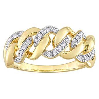 Stella Grace 18k Gold Over Silver 1/4 Carat T.W. Diamond Link Ring