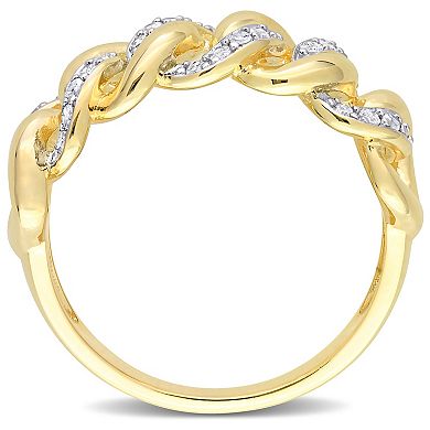 Stella Grace 18k Gold Over Silver 1/4 Carat T.W. Diamond Link Ring