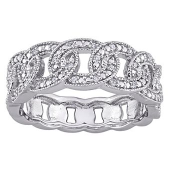 Stella Grace Sterling Silver 1/10 Carat T.W. Diamond Link Ring