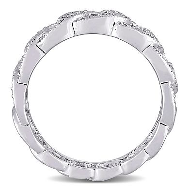 Stella Grace Sterling Silver 1/10 Carat T.W. Diamond Link Ring