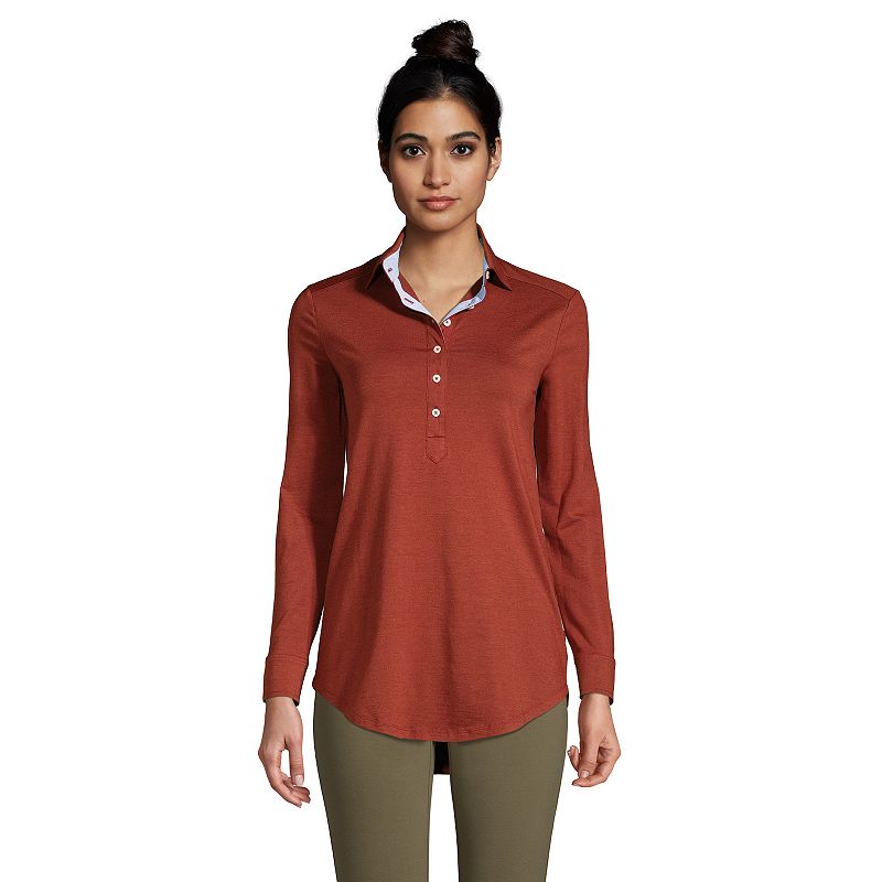 Kohls womens long clearance sleeve polo shirts