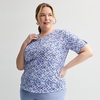 Plus Croft & Barrow® Elbow Sleeve Utility Henley Top