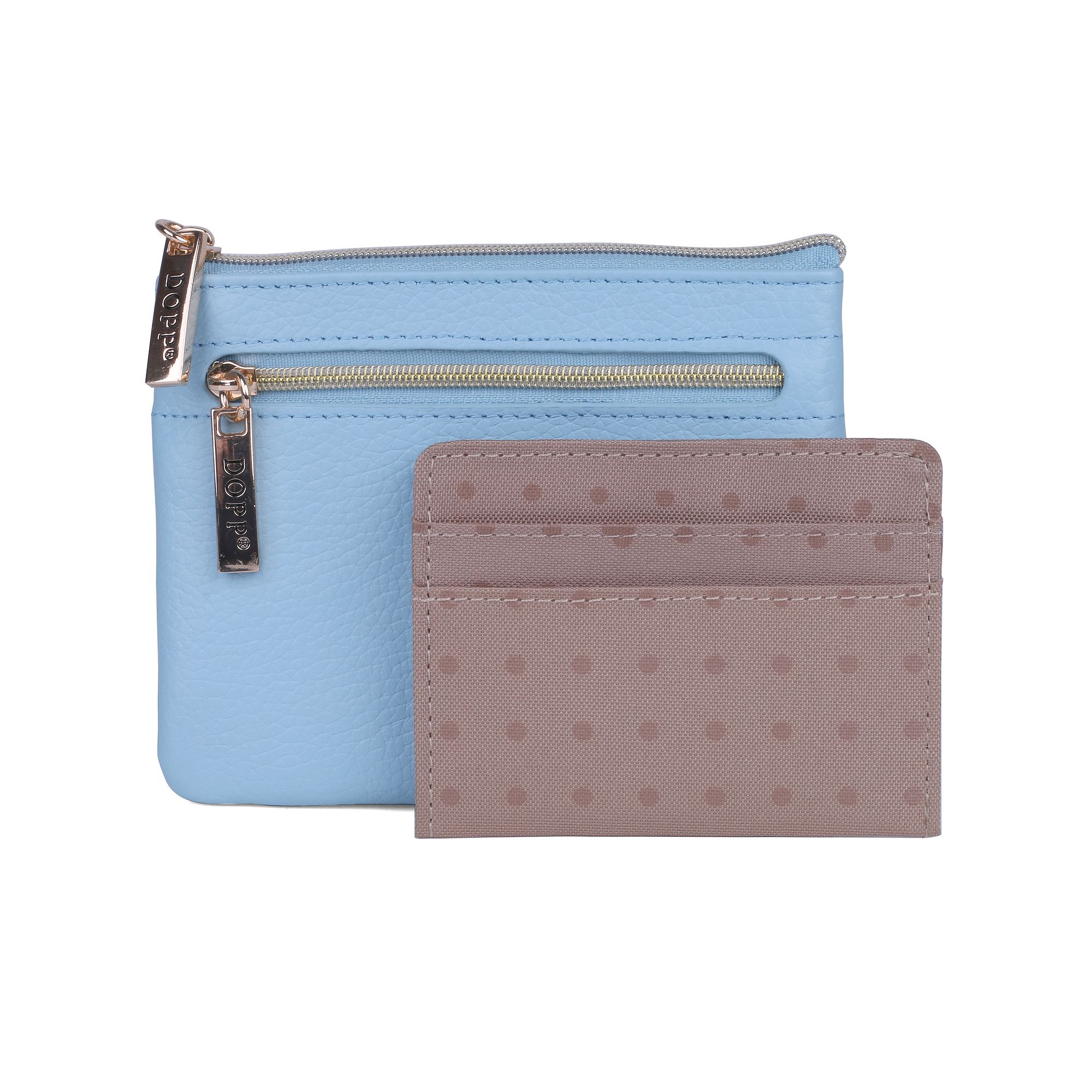 Dopp Pik-Me-Up Large Leather I.D. and Card Case, Blue Blue