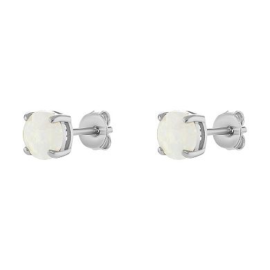 PRIMROSE Sterling Silver & Opal Stud Earrings