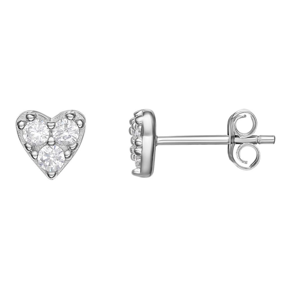 【TATIANA】(Silver925) Witty Cubic Heart Earrings Designer fashion, Seoul-fully created | W Concept