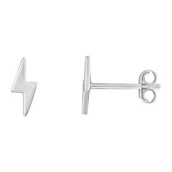 PRIMROSE Sterling Silver Lightning Bolt Stud Earrings