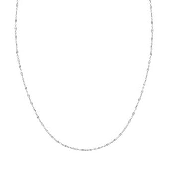 PRIMROSE Sterling Silver Diamond-Cut Mirror Station Chain Necklace
