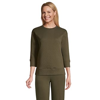 Women's Lands' End Quilted Crewneck Top