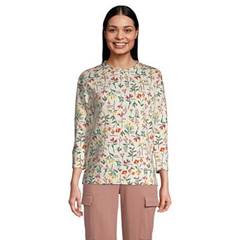 Women's Lands' End Quilted Crewneck Top