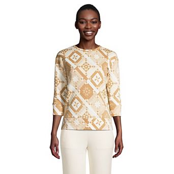 Women's Lands' End Quilted Crewneck Top