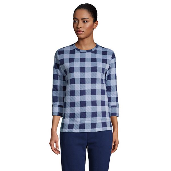 Women's Lands' End Quilted Crewneck Top