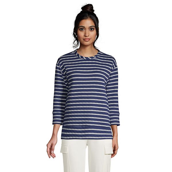 Women's Lands' End Quilted Crewneck Top