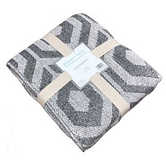 Marley Diamond Black Cotton Blanket