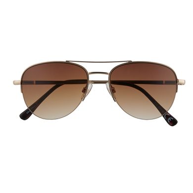 Women's Sonoma Goods For Life® 52mm Metal Petite Semi-Rimless Aviator Sunglasses