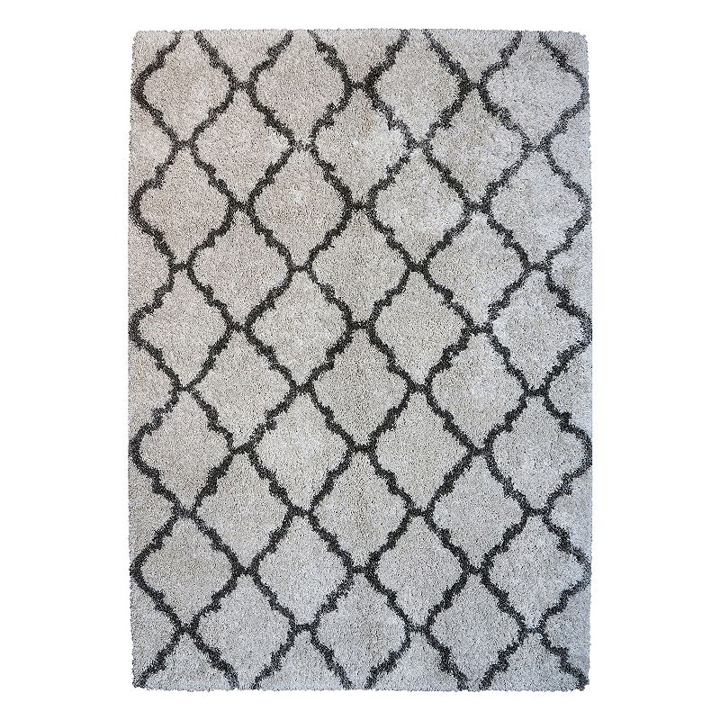 Gertmenian Ultimate Shag Tile Rug, White, 9.5X13 Ft