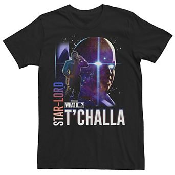 Men's Marvel What If Star Lord T'Challa and Watcher Poster Tee