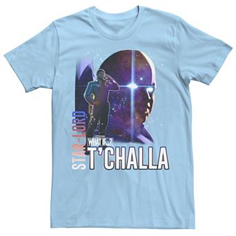 Men's Marvel What If Star Lord T'Challa and Watcher Poster Tee