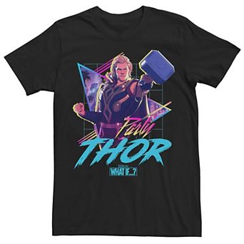 Men's Marvel What If Party Thor Geometric Poster Tee