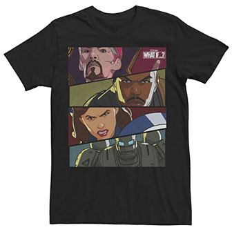 Men's Marvel What If Hero Cartoon Panels Tee