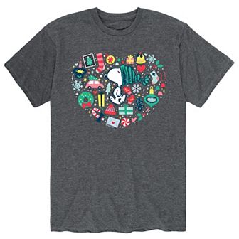 Men's Peanuts Holiday Heart Tee