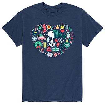 Men's Peanuts Holiday Heart Tee