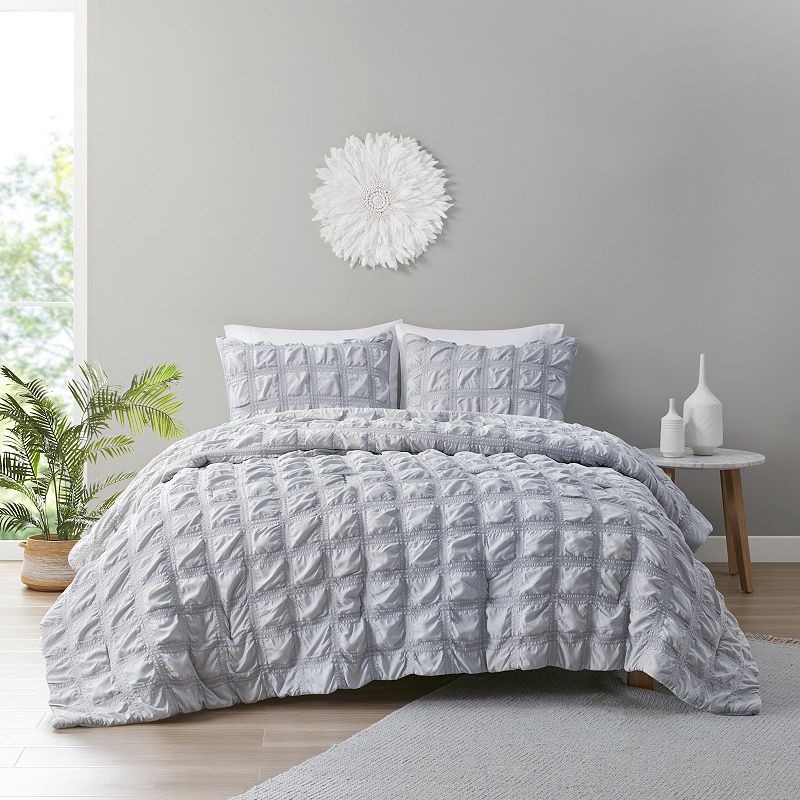 Clean Spaces Hudson Seersucker Down-Alternative Comforter Set with Sheets, 
