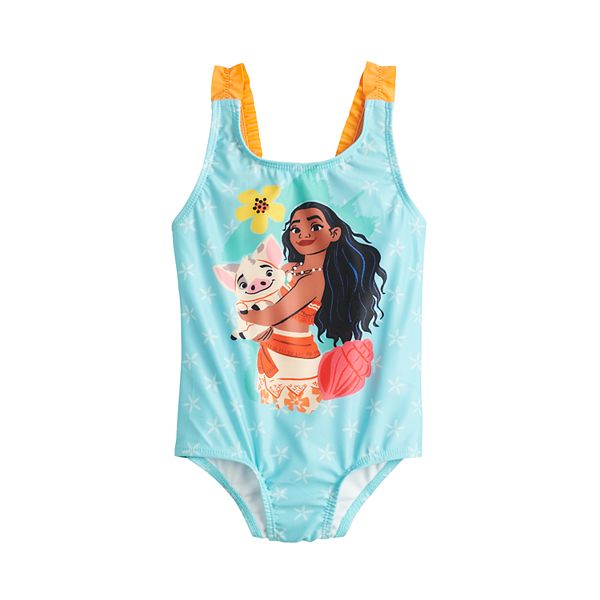 Toddler Girl Disney Moana Ruffle Strap One-Piece Swimsuit