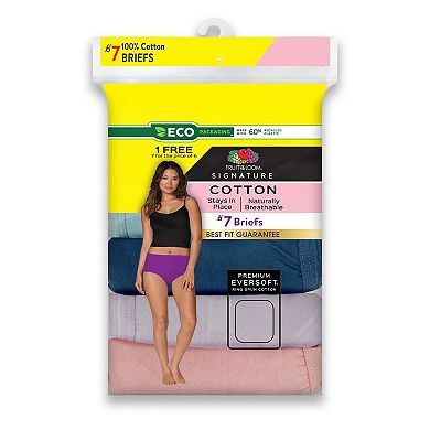 Women's Fruit of the Loom® Signature 100% Cotton 7-pack Brief Panty Set 7DKBRAP