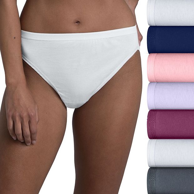 Hanes Cotton Hi-Cut White Panties 7 Pack