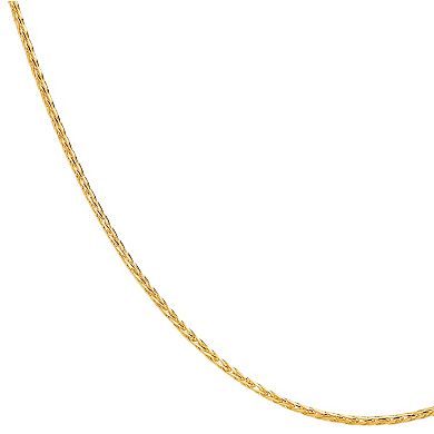 Everlasting Gold 14k Gold 0.75 mm Solid Wheat Chain Necklace - 20 in.