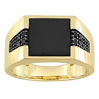 Stella Grace 10k Gold Black Onyx & 1/6 Carat T.W. Black Diamond Ring