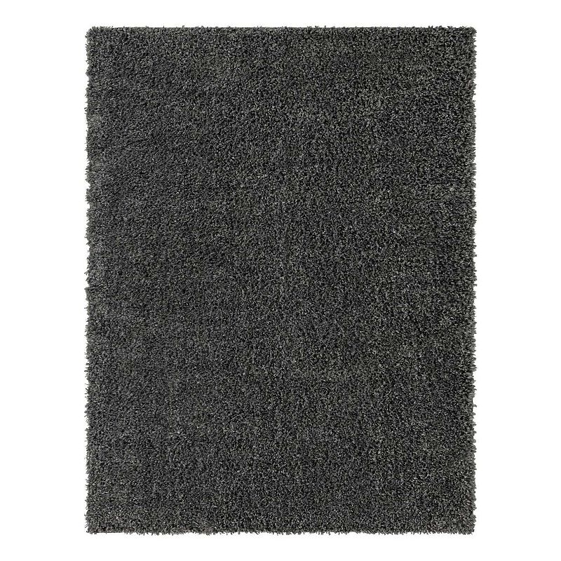 Unique Loom Davos Shag Rug, Grey, 3X16.5Ft