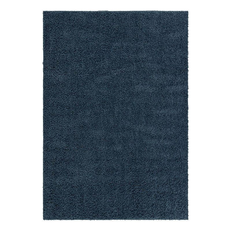 Unique Loom Davos Shag Rug, Blue, 3X16.5Ft
