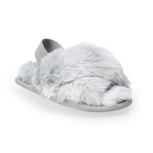 Girl s LC Lauren Conrad Cross Faux Fur Slippers