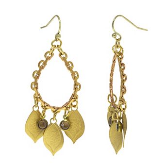 1928 Gold Tone Chain Drop Earrings