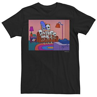 Men's The Simpsons Skeleton Halloween Intro Portrait Tee