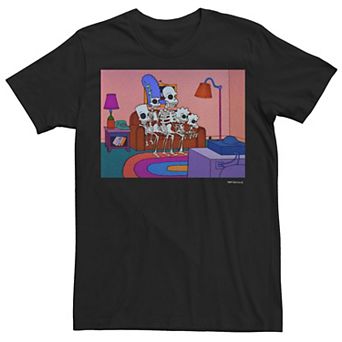 Men's The Simpsons Skeleton Halloween Intro Portrait Tee