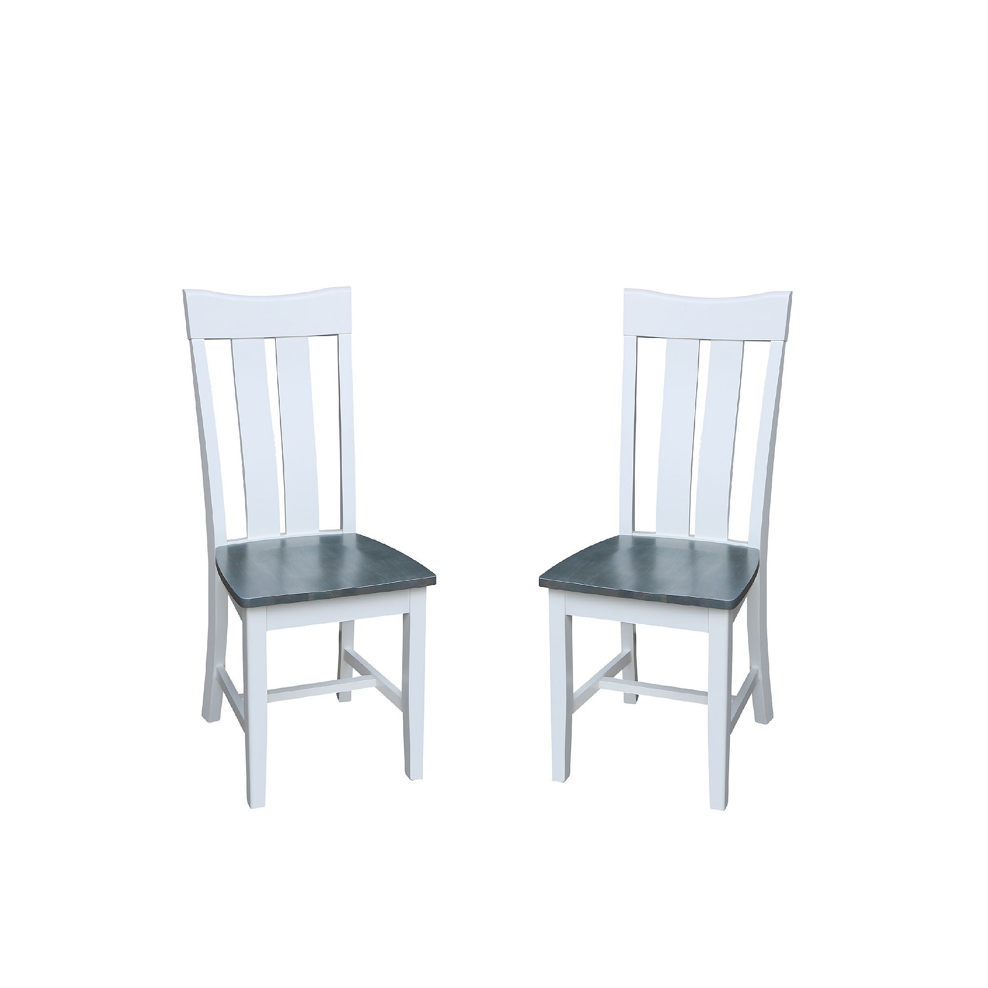 International Concepts Ava Traditional Dining Chair 2-piece Set, White Gray