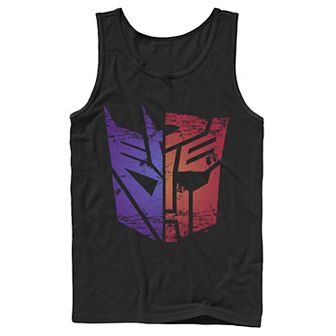 Men's Transformers Decepticon Autobot Split Logo Tank Top