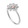 PRIMROSE Two Tone Sterling Silver Cubic Zirconia Flower Ring