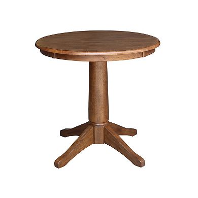 International Concepts Pedestal Round Dining Table & Dining Chair 3-piece Set
