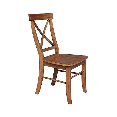 International Concepts Pedestal Round Dining Table & Dining Chair 3-piece Set