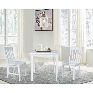 International Concepts Traditional Dining Table & Chair 3-piece Set