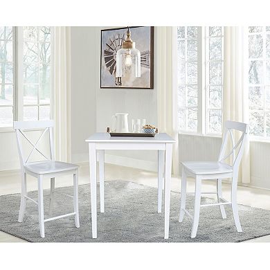 International Concepts Dining Table & Counter Stool 3-piece Set